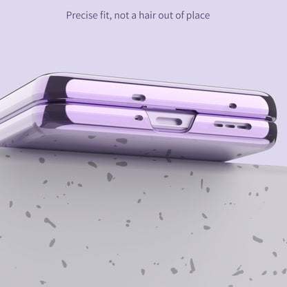 Electroplating Frame Ring Transparent Suction Phone Case with Protective Film, For OPPO Find N2 Flip