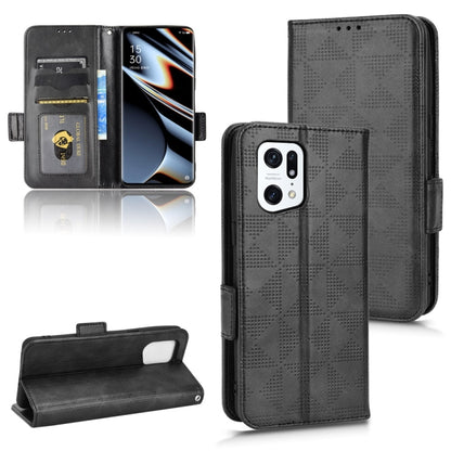 Symmetrical Triangle Leather Phone Case, For OPPO Find X5 Pro, For OPPO A17, For OPPO A55s 5G, For OPPO A57 5G / A77 5G