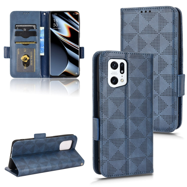 Symmetrical Triangle Leather Phone Case, For OPPO Find X5 Pro, For OPPO A17, For OPPO A55s 5G, For OPPO A57 5G / A77 5G