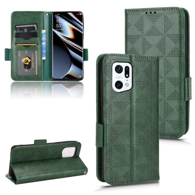 Symmetrical Triangle Leather Phone Case, For OPPO Find X5 Pro, For OPPO A17, For OPPO A55s 5G, For OPPO A57 5G / A77 5G