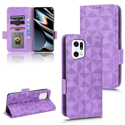 Symmetrical Triangle Leather Phone Case, For OPPO Find X5 Pro, For OPPO A17, For OPPO A55s 5G, For OPPO A57 5G / A77 5G