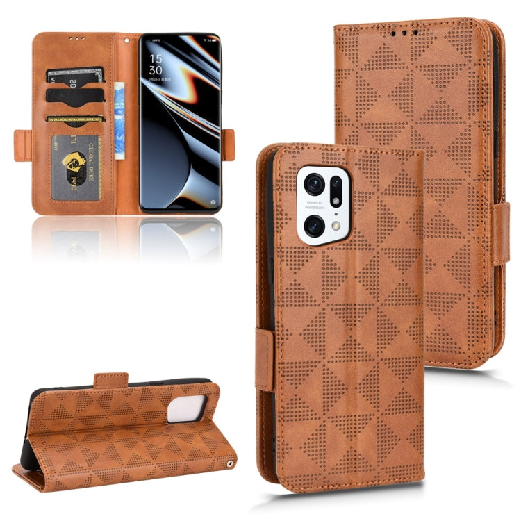 Symmetrical Triangle Leather Phone Case, For OPPO Find X5 Pro, For OPPO A17, For OPPO A55s 5G, For OPPO A57 5G / A77 5G