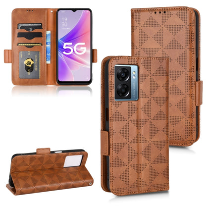 Symmetrical Triangle Leather Phone Case, For OPPO Find X5 Pro, For OPPO A17, For OPPO A55s 5G, For OPPO A57 5G / A77 5G