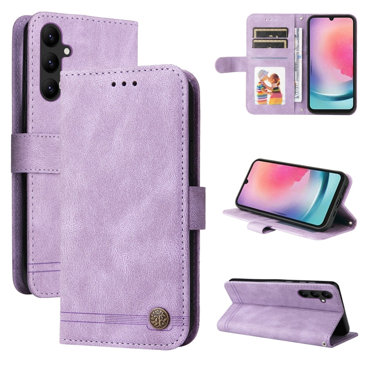 Skin Feel Life Tree Metal Button Leather Phone Case, For Samsung Galaxy A24 4G, For Honor X7a, For Honor X8a, For Honor X9a/X40 5G/Magic5 Lite