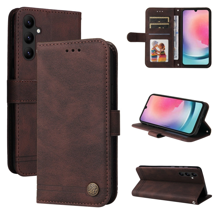 Skin Feel Life Tree Metal Button Leather Phone Case, For Samsung Galaxy A24 4G, For Honor X7a, For Honor X8a, For Honor X9a/X40 5G/Magic5 Lite