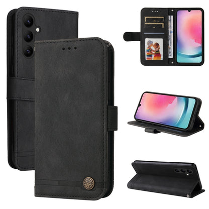 Skin Feel Life Tree Metal Button Leather Phone Case, For Samsung Galaxy A24 4G, For Honor X7a, For Honor X8a, For Honor X9a/X40 5G/Magic5 Lite