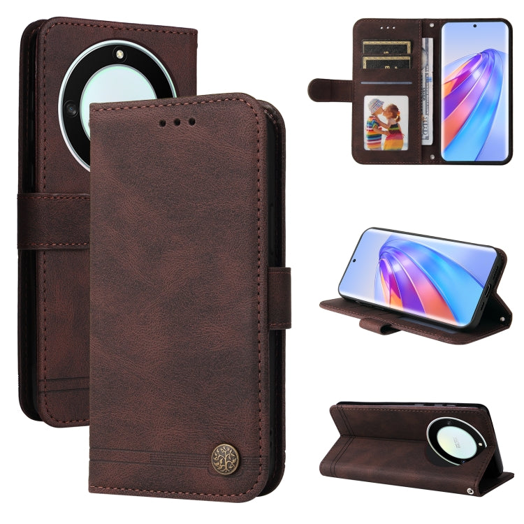 Skin Feel Life Tree Metal Button Leather Phone Case, For Samsung Galaxy A24 4G, For Honor X7a, For Honor X8a, For Honor X9a/X40 5G/Magic5 Lite