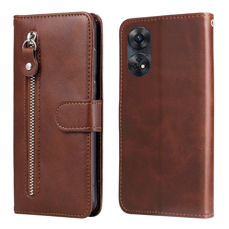 Calf Texture Zipper Leather Phone Case, For Honor X7a, For Honor X8a, For Honor X9a/X40 5G/Magic5 Lite, For OPPO Reno8 T 4G