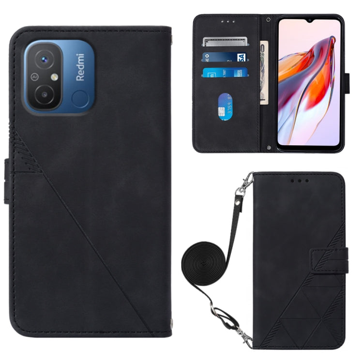 Crossbody 3D Embossed Flip Leather Phone Case, For Xiaomi Redmi 12C / Redmi 11A 4G Global, For Samsung Galaxy A04 Core, For Samsung Galaxy A04e, For Samsung Galaxy A24 4G