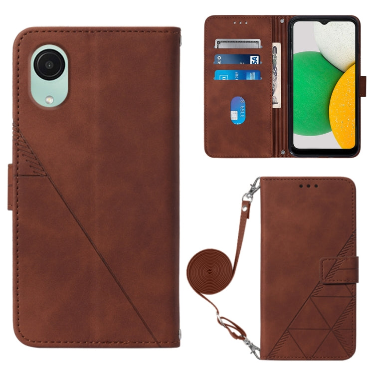Crossbody 3D Embossed Flip Leather Phone Case, For Xiaomi Redmi 12C / Redmi 11A 4G Global, For Samsung Galaxy A04 Core, For Samsung Galaxy A04e, For Samsung Galaxy A24 4G
