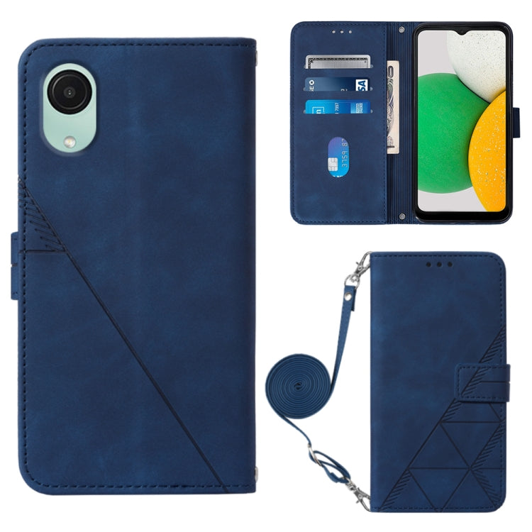 Crossbody 3D Embossed Flip Leather Phone Case, For Xiaomi Redmi 12C / Redmi 11A 4G Global, For Samsung Galaxy A04 Core, For Samsung Galaxy A04e, For Samsung Galaxy A24 4G