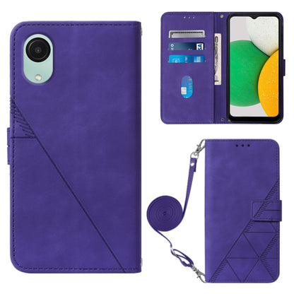 Crossbody 3D Embossed Flip Leather Phone Case, For Xiaomi Redmi 12C / Redmi 11A 4G Global, For Samsung Galaxy A04 Core, For Samsung Galaxy A04e, For Samsung Galaxy A24 4G