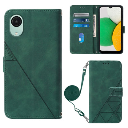 Crossbody 3D Embossed Flip Leather Phone Case, For Xiaomi Redmi 12C / Redmi 11A 4G Global, For Samsung Galaxy A04 Core, For Samsung Galaxy A04e, For Samsung Galaxy A24 4G