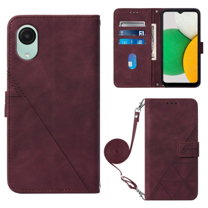 Crossbody 3D Embossed Flip Leather Phone Case, For Xiaomi Redmi 12C / Redmi 11A 4G Global, For Samsung Galaxy A04 Core, For Samsung Galaxy A04e, For Samsung Galaxy A24 4G