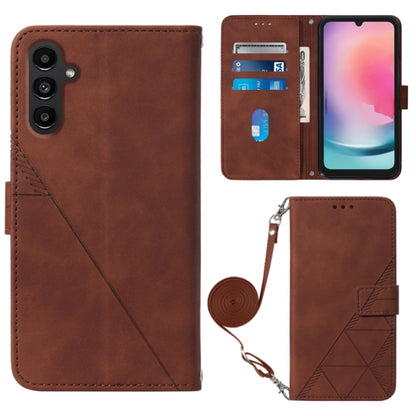 Crossbody 3D Embossed Flip Leather Phone Case, For Xiaomi Redmi 12C / Redmi 11A 4G Global, For Samsung Galaxy A04 Core, For Samsung Galaxy A04e, For Samsung Galaxy A24 4G