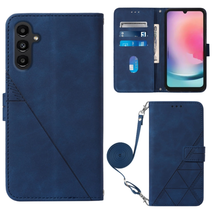 Crossbody 3D Embossed Flip Leather Phone Case, For Xiaomi Redmi 12C / Redmi 11A 4G Global, For Samsung Galaxy A04 Core, For Samsung Galaxy A04e, For Samsung Galaxy A24 4G