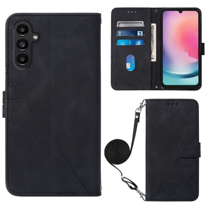Crossbody 3D Embossed Flip Leather Phone Case, For Xiaomi Redmi 12C / Redmi 11A 4G Global, For Samsung Galaxy A04 Core, For Samsung Galaxy A04e, For Samsung Galaxy A24 4G