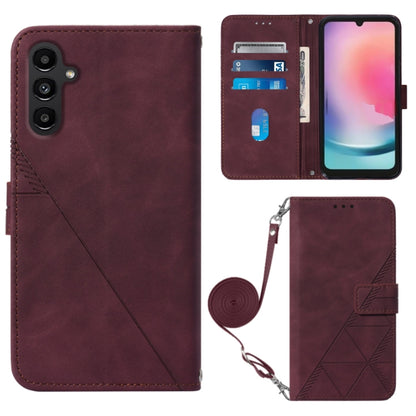 Crossbody 3D Embossed Flip Leather Phone Case, For Xiaomi Redmi 12C / Redmi 11A 4G Global, For Samsung Galaxy A04 Core, For Samsung Galaxy A04e, For Samsung Galaxy A24 4G