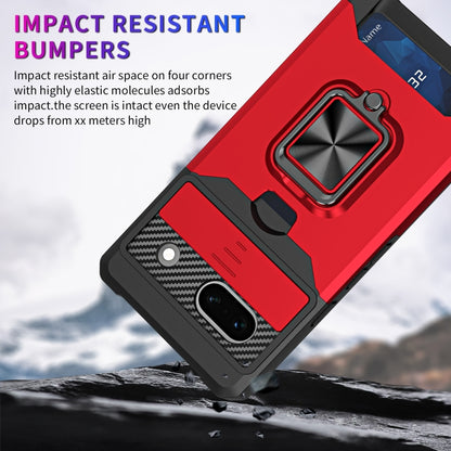 Camera Shield Card Slot Phone Case with Ring Holder, For Motorola Moto G Play 2023, For Google Pixel 7a, For Xiaomi Redmi Note 12 5G / Poco X5, For Xiaomi Redmi Note 12 Pro 5G