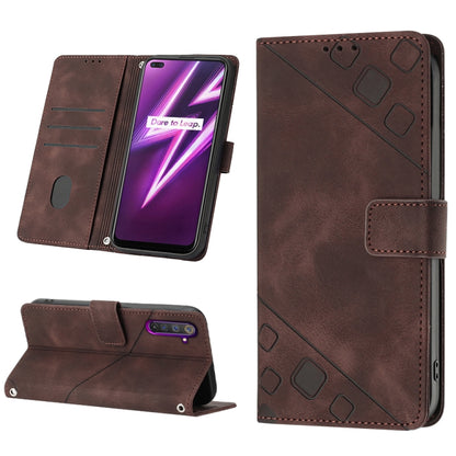 Skin-feel Embossed Leather Phone Case, For Realme 6, For Realme 6 Pro, For OPPO Reno5 A, For OPPO Reno9 Pro+