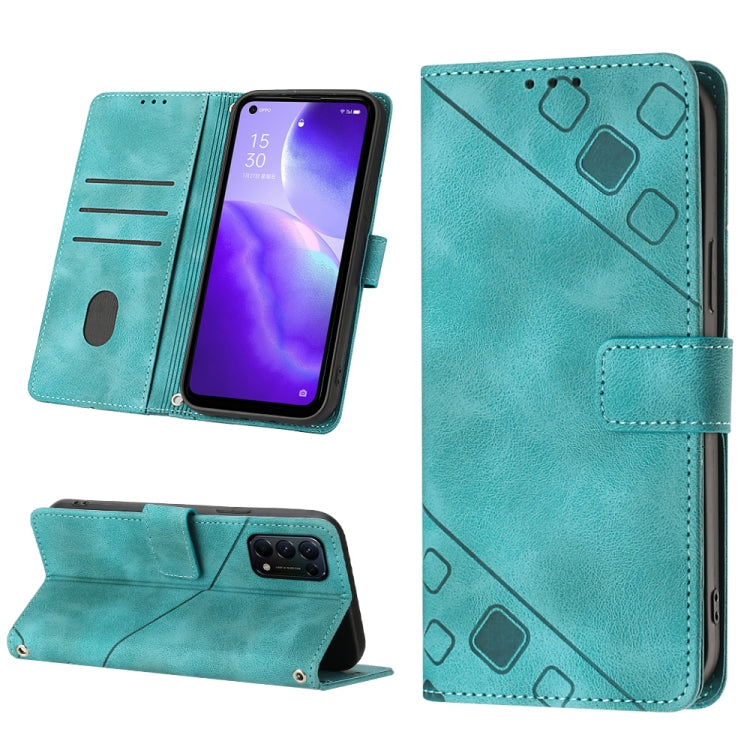Skin-feel Embossed Leather Phone Case, For Realme 6, For Realme 6 Pro, For OPPO Reno5 A, For OPPO Reno9 Pro+