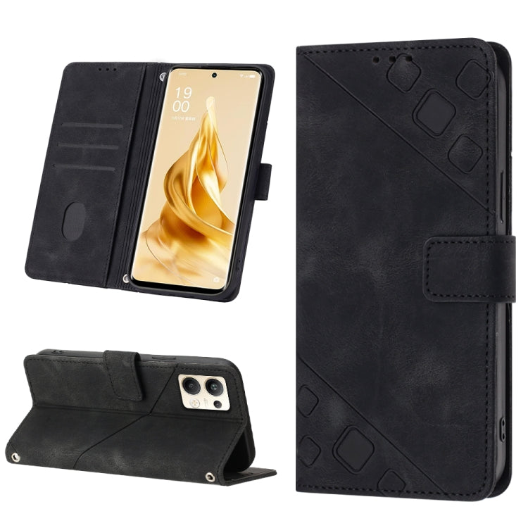 Skin-feel Embossed Leather Phone Case, For Realme 6, For Realme 6 Pro, For OPPO Reno5 A, For OPPO Reno9 Pro+