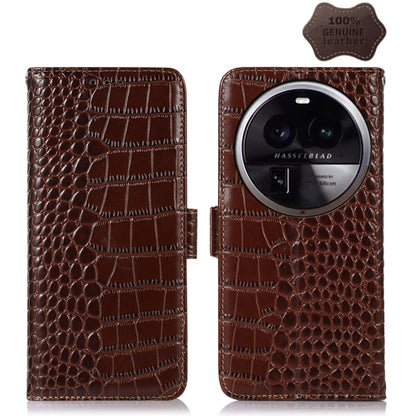 Crocodile Top Layer Cowhide Leather Phone Case, For OPPO Find X6, For OPPO Find X6 Pro, For Xiaomi Redmi Note 12 4G Global