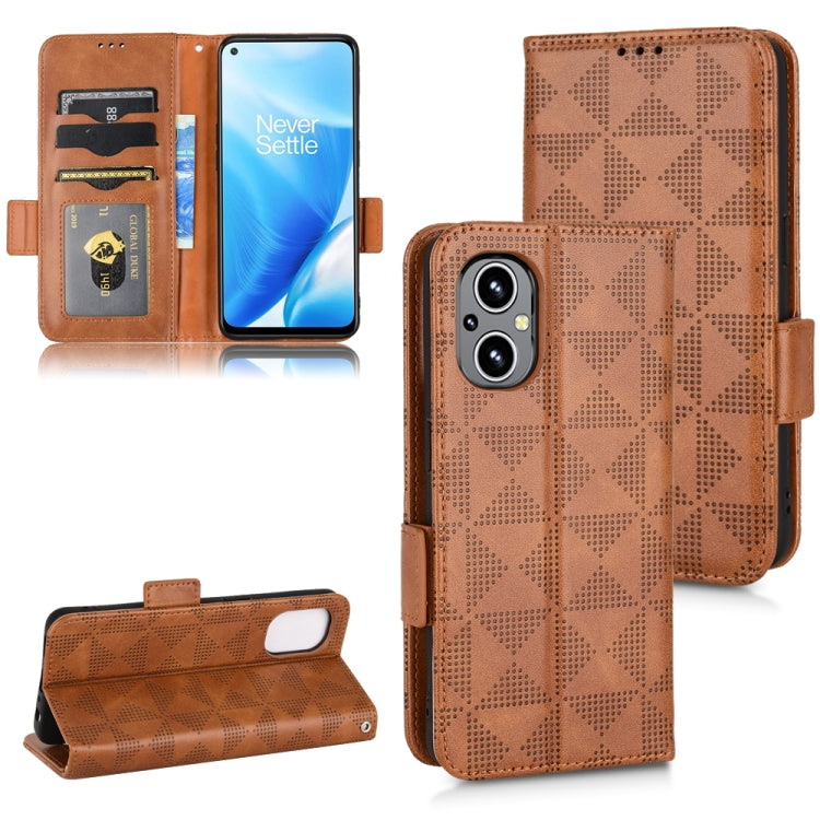Symmetrical Triangle Leather Phone Case, For OnePlus Ace 2 5G, For OnePlus Nord N20 5G, For OnePlus Nord 2T 5G, For OnePlus Nord CE 5G