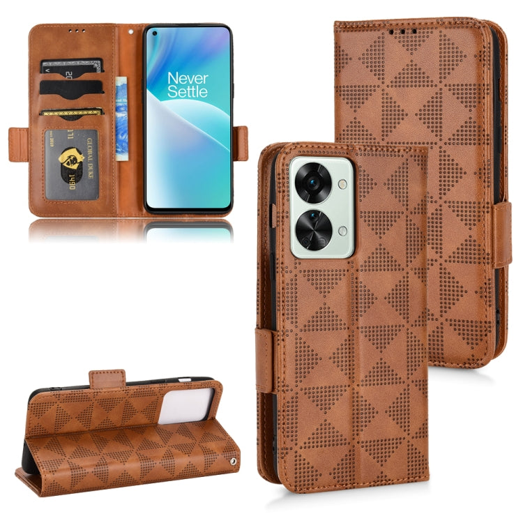 Symmetrical Triangle Leather Phone Case, For OnePlus Ace 2 5G, For OnePlus Nord N20 5G, For OnePlus Nord 2T 5G, For OnePlus Nord CE 5G