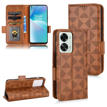 Symmetrical Triangle Leather Phone Case, For OnePlus Ace 2 5G, For OnePlus Nord N20 5G, For OnePlus Nord 2T 5G, For OnePlus Nord CE 5G