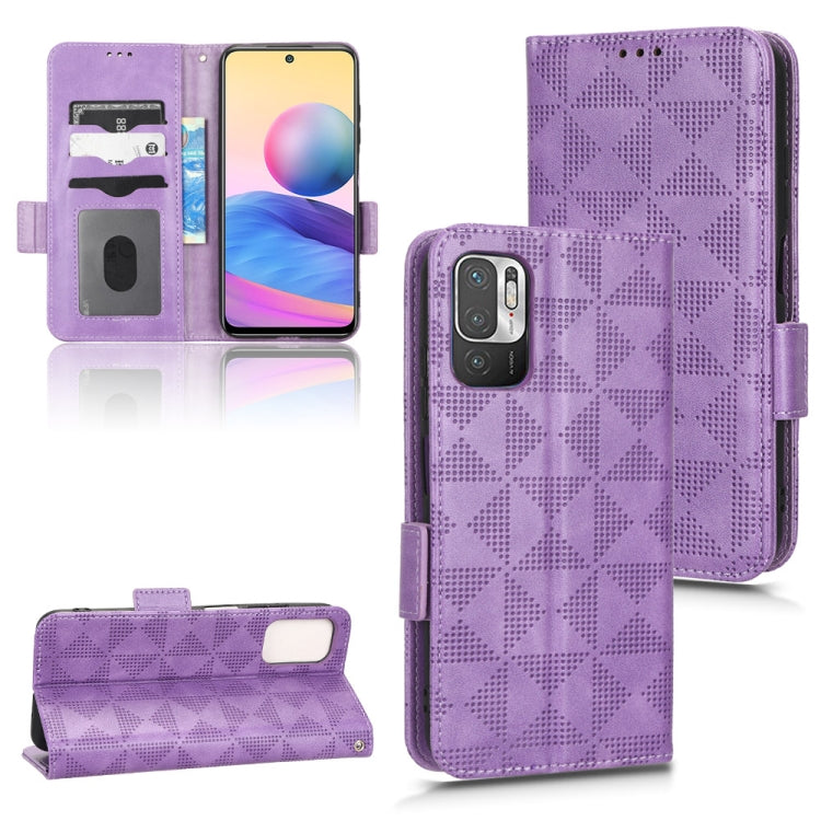 Symmetrical Triangle Leather Phone Case, For Xiaomi Redmi Note 10 5G / 10T 5G, For Xiaomi Redmi Note 10 Pro 4G / Pro Max 4G, For Xiaomi Redmi Note 10 JE, For Xiaomi Redmi Note 11 4G Global