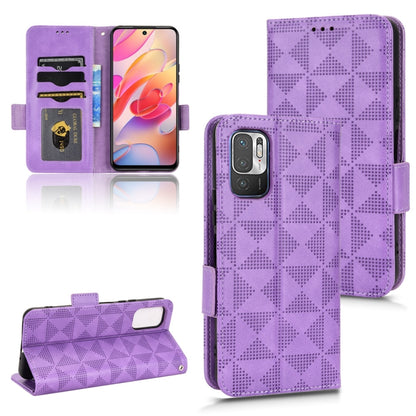 Symmetrical Triangle Leather Phone Case, For Xiaomi Redmi Note 10 5G / 10T 5G, For Xiaomi Redmi Note 10 Pro 4G / Pro Max 4G, For Xiaomi Redmi Note 10 JE, For Xiaomi Redmi Note 11 4G Global