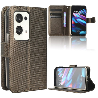 Diamond Texture Leather Phone Case, For Motorola Moto G13 / G23 4G, For Motorola Moto G53 5G, For Motorola Moto G73 5G, For OPPO Find N2