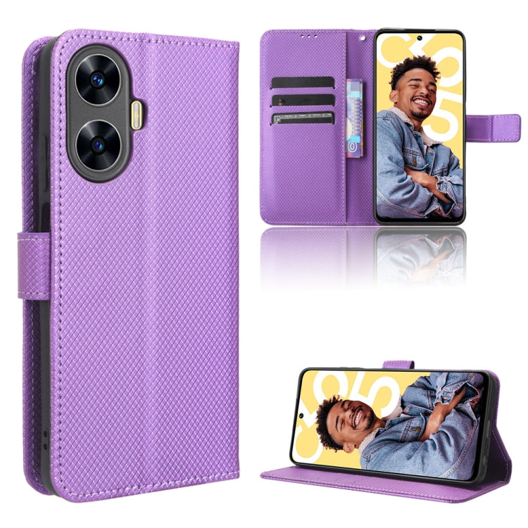 Diamond Texture Leather Phone Case, For OPPO Find N2 Flip, For Realme C55 4G, For TCL 403, For TCL 408