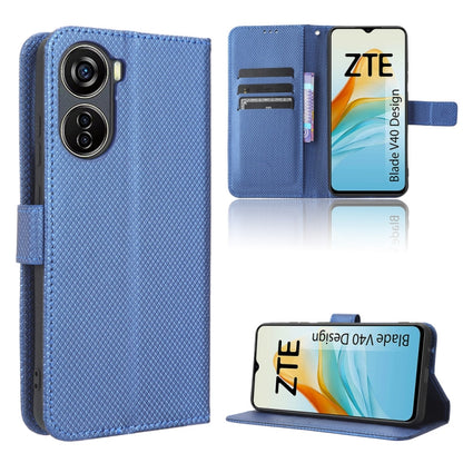 Diamond Texture Leather Phone Case, For OnePlus Ace 2V, For Umidigi A13 Pro 5G, For ZTE Blade A32, For ZTE Blade V40 Design