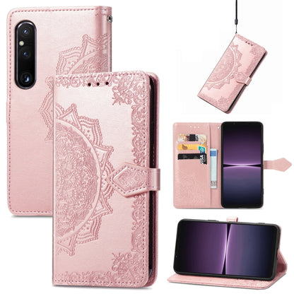 Mandala Flower Embossed Leather Phone Case, For Sony Xperia 1 IV, For Sony Xperia 10 IV, For TCL 40R, For TCL 403