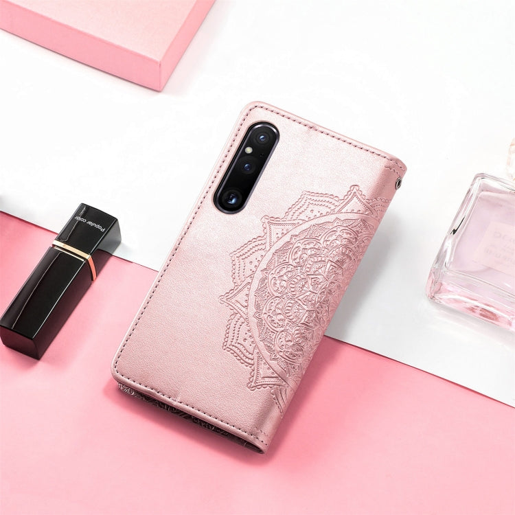 Mandala Flower Embossed Leather Phone Case, For Sony Xperia 1 IV, For Sony Xperia 10 IV, For TCL 40R, For TCL 403