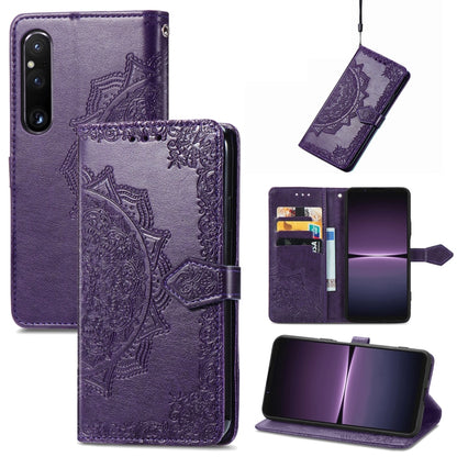 Mandala Flower Embossed Leather Phone Case, For Sony Xperia 1 IV, For Sony Xperia 10 IV, For TCL 40R, For TCL 403