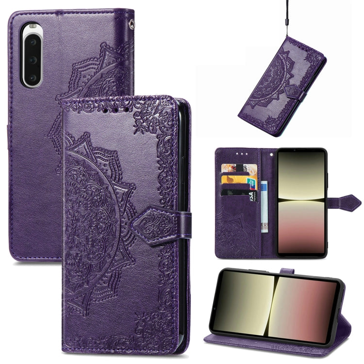 Mandala Flower Embossed Leather Phone Case, For Sony Xperia 1 IV, For Sony Xperia 10 IV, For TCL 40R, For TCL 403