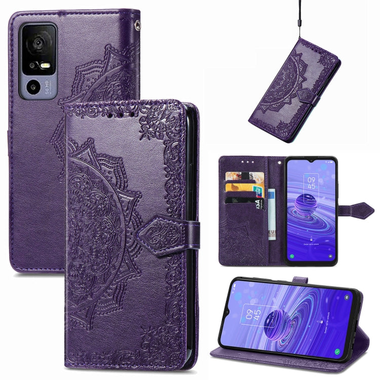 Mandala Flower Embossed Leather Phone Case, For Sony Xperia 1 IV, For Sony Xperia 10 IV, For TCL 40R, For TCL 403