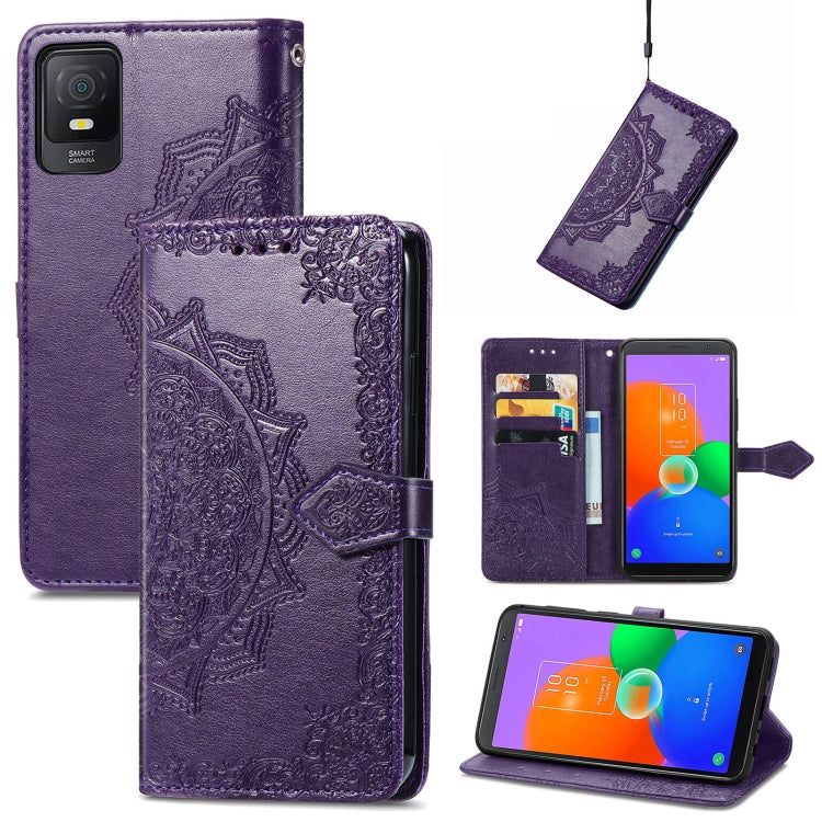 Mandala Flower Embossed Leather Phone Case, For Sony Xperia 1 IV, For Sony Xperia 10 IV, For TCL 40R, For TCL 403