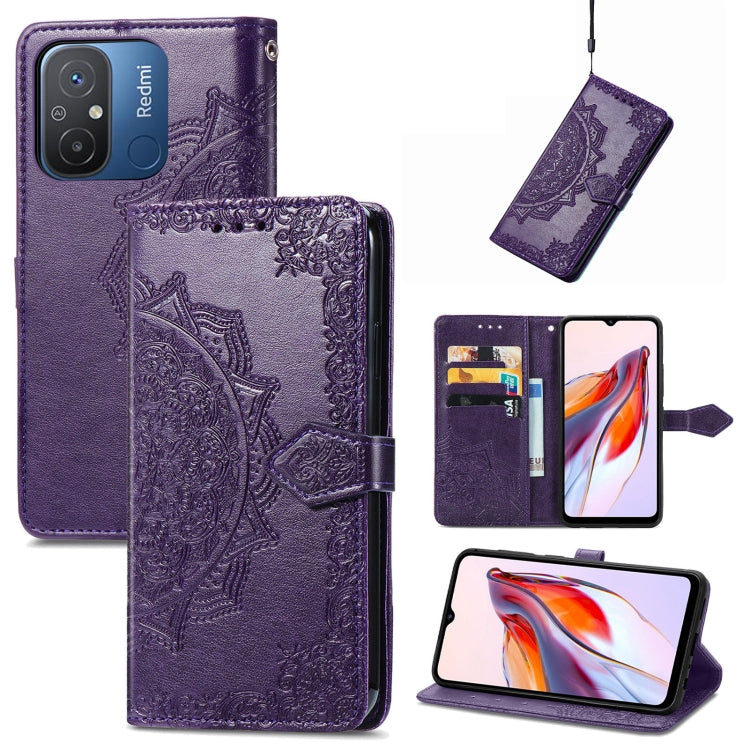 Mandala Flower Embossed Leather Phone Case, For Xiaomi Redmi 12C, For Xiaomi Redmi K60 Pro, For Xiaomi Redmi Note 12 4G Global, For Xiaomi Redmi Note 12 Turbo