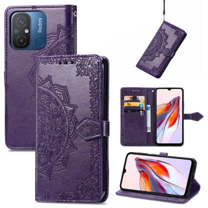 Mandala Flower Embossed Leather Phone Case, For Xiaomi Redmi 12C, For Xiaomi Redmi K60 Pro, For Xiaomi Redmi Note 12 4G Global, For Xiaomi Redmi Note 12 Turbo