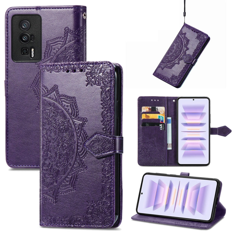Mandala Flower Embossed Leather Phone Case, For Xiaomi Redmi 12C, For Xiaomi Redmi K60 Pro, For Xiaomi Redmi Note 12 4G Global, For Xiaomi Redmi Note 12 Turbo