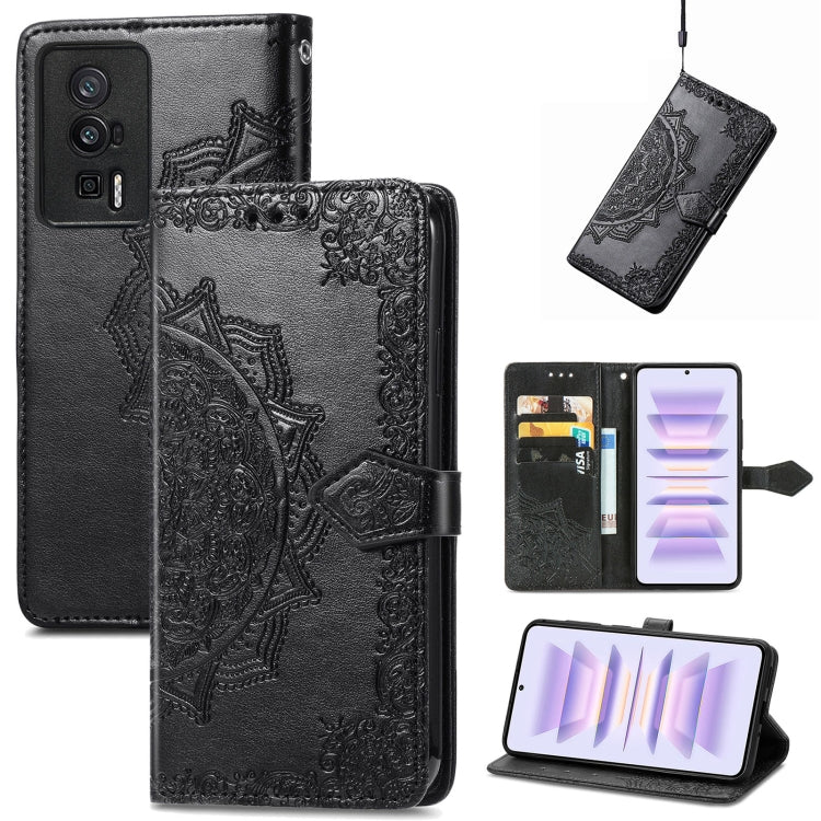 Mandala Flower Embossed Leather Phone Case, For Xiaomi Redmi 12C, For Xiaomi Redmi K60 Pro, For Xiaomi Redmi Note 12 4G Global, For Xiaomi Redmi Note 12 Turbo
