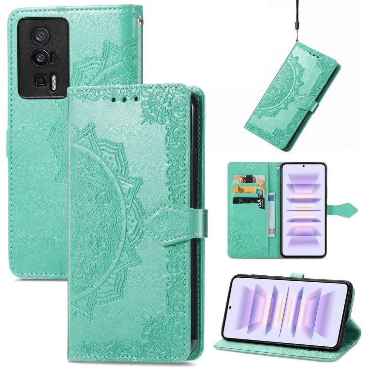 Mandala Flower Embossed Leather Phone Case, For Xiaomi Redmi 12C, For Xiaomi Redmi K60 Pro, For Xiaomi Redmi Note 12 4G Global, For Xiaomi Redmi Note 12 Turbo