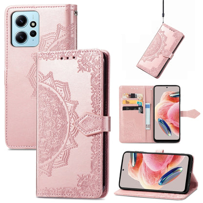 Mandala Flower Embossed Leather Phone Case, For Xiaomi Redmi 12C, For Xiaomi Redmi K60 Pro, For Xiaomi Redmi Note 12 4G Global, For Xiaomi Redmi Note 12 Turbo