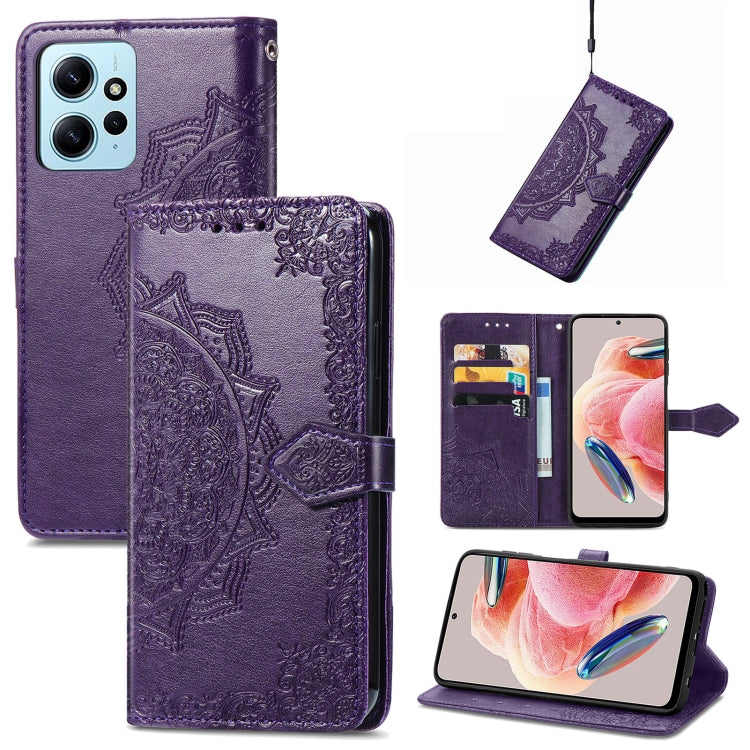 Mandala Flower Embossed Leather Phone Case, For Xiaomi Redmi 12C, For Xiaomi Redmi K60 Pro, For Xiaomi Redmi Note 12 4G Global, For Xiaomi Redmi Note 12 Turbo