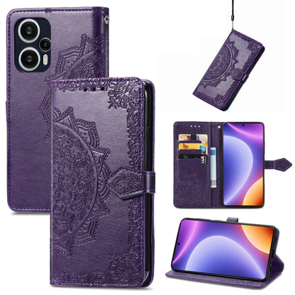 Mandala Flower Embossed Leather Phone Case, For Xiaomi Redmi 12C, For Xiaomi Redmi K60 Pro, For Xiaomi Redmi Note 12 4G Global, For Xiaomi Redmi Note 12 Turbo