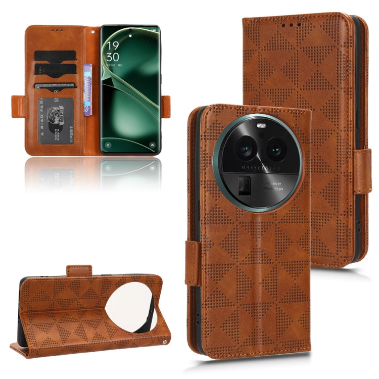 Symmetrical Triangle Leather Phone Case, For OPPO Find X6 5G, For OPPO Find X6 Pro 5G, For Huawei P60 Art, For Huawei P60 / P60 Pro